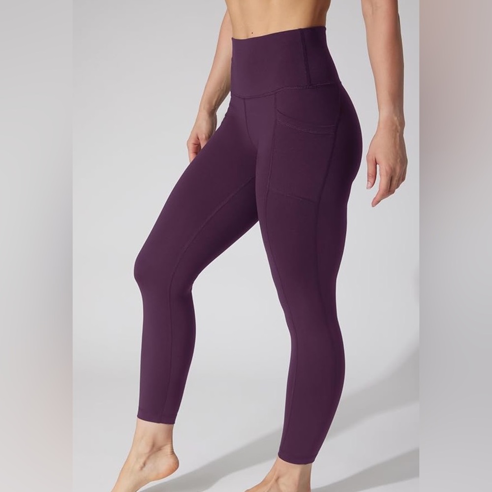 90 Degree by Reflex - High-Waist Women’s Leggings - Deep Purple - Size Small